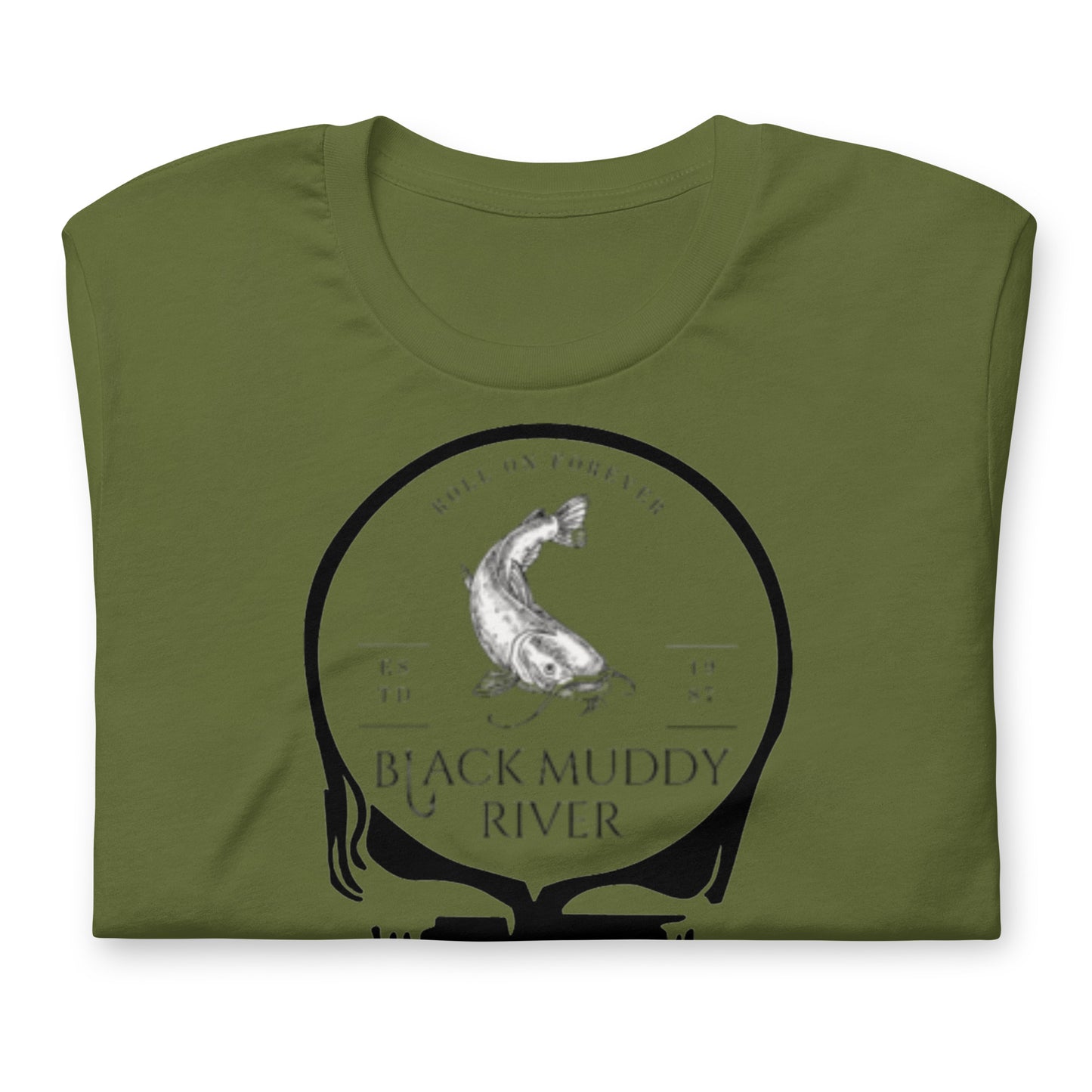 Black Muddy River Roll On Forever - Cotton Tee Shirt