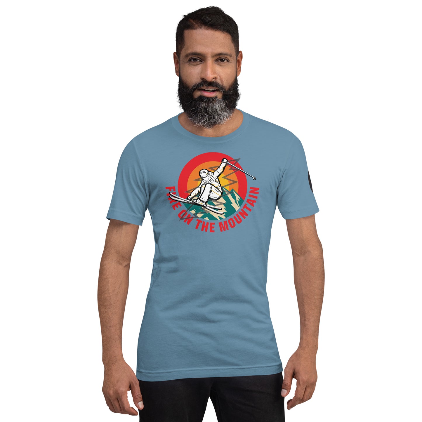 Skiing Fire On The Mountain - Cotton Tee Shirt