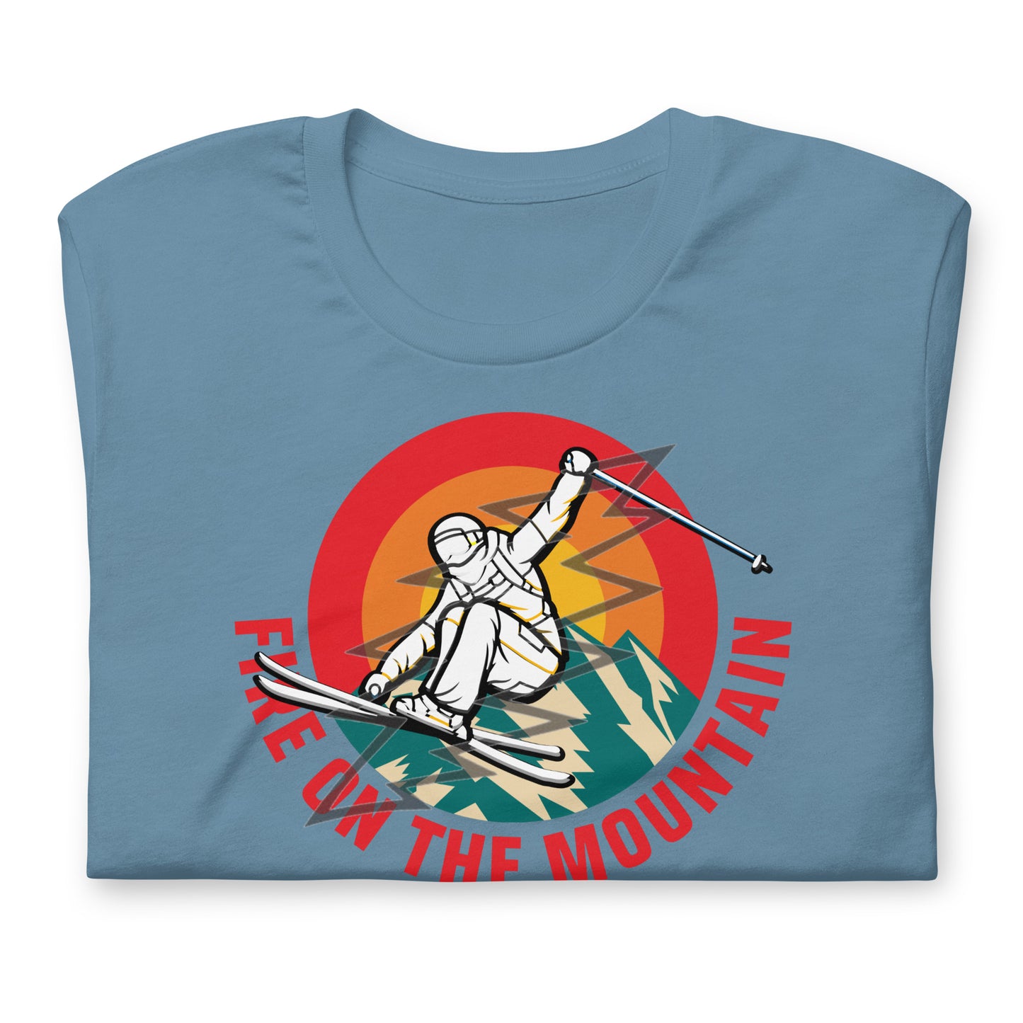 Skiing Fire On The Mountain - Cotton Tee Shirt