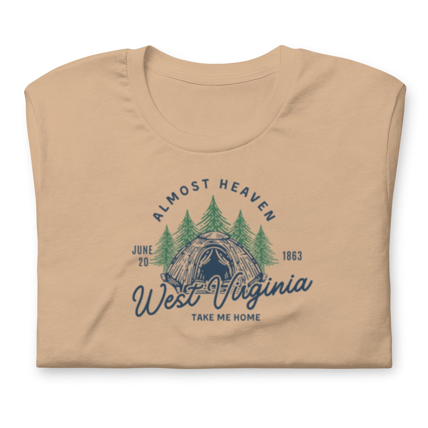 Almost Heaven West Virginia 2Tone - Cotton Tee Shirt