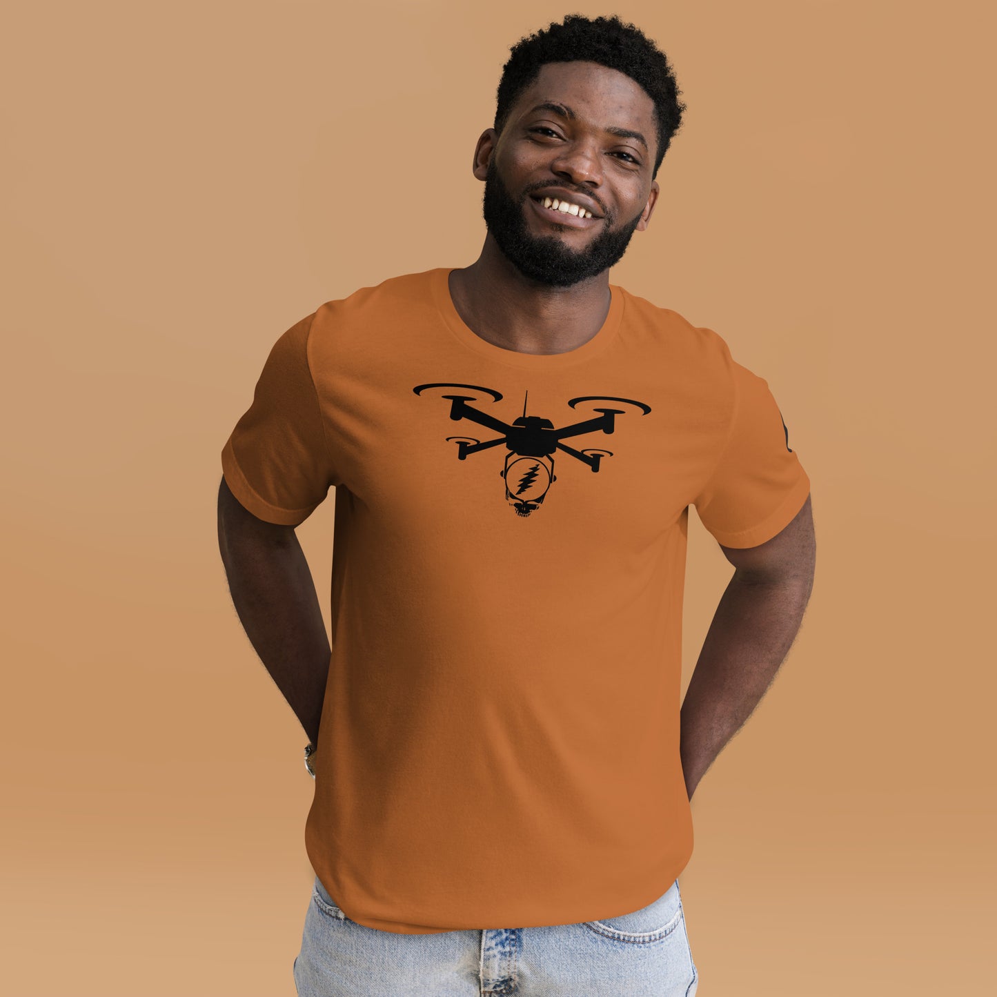 Steal Your Stealie Via Quad Drone - Cotton Tee Shirt