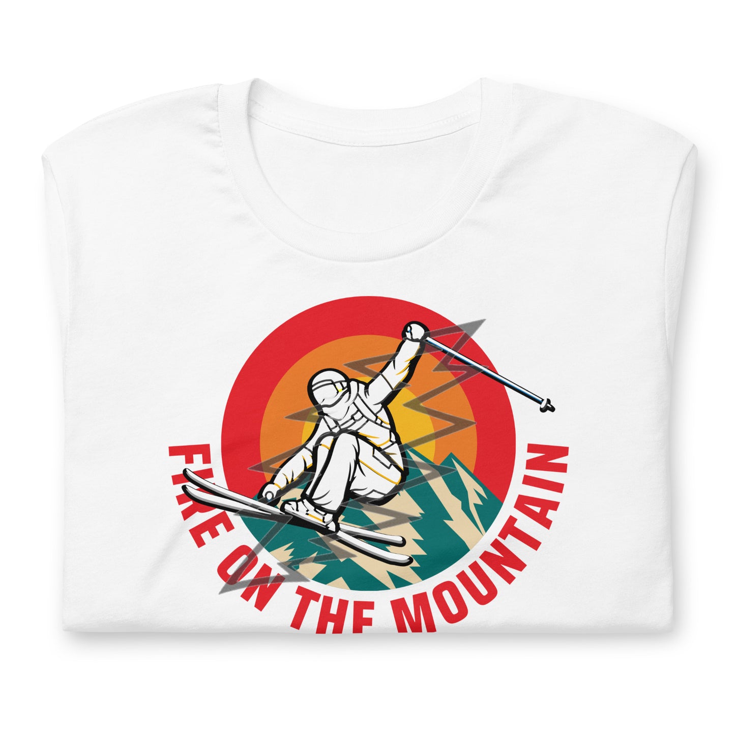 Skiing Fire On The Mountain - Cotton Tee Shirt